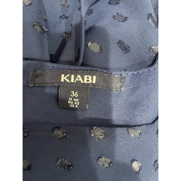 Kiabi‎ Dress Size 4 Color Navy Sparkle Flounce Knee Length Italy Tie Waist - Picture 8 of 8